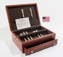 #F01C Bounty Flatware Chest  Solid Cherry, Amish Crafted in USA with Anti-Tarnish Lining