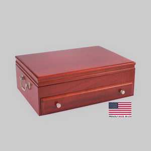 #F01C Bounty Flatware Chest  Solid Cherry, Amish Crafted in USA with Anti-Tarnish Lining