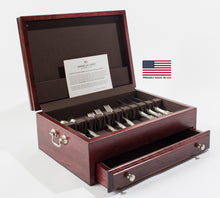 #F01M Bounty Flatware Chest; Amish Crafted in USA; Rich Mahogany Finish