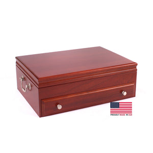 #F01M Bounty Flatware Chest; Amish Crafted in USA; Rich Mahogany Finish