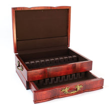 #F02M Grandeur Flatware Chest,  Solid Cherry with Rich Mahogany Finish & Anti-Tarnish Lining