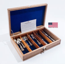 #FNE2 Rustic American Divided Flatware Chest; Solid Mahogany & Made in USA