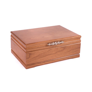 #J00W Sophistication Jewel Chest, MADE in USA, Solid  Cherry w/English Walnut Finish