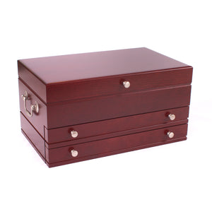 #J02M First Lady Jewel Chest, Made in USA Solid Cherry w/ Rich Mahogany Finish