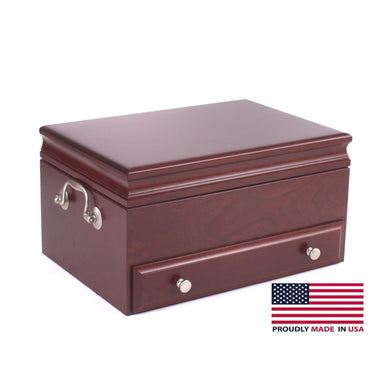 #J11M Contessa Jewel Chest, Amish Crafted in USA,  Solid Cherry with Rich Mahogany Finish